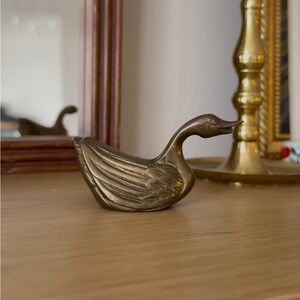 vintage brass small duck trinket